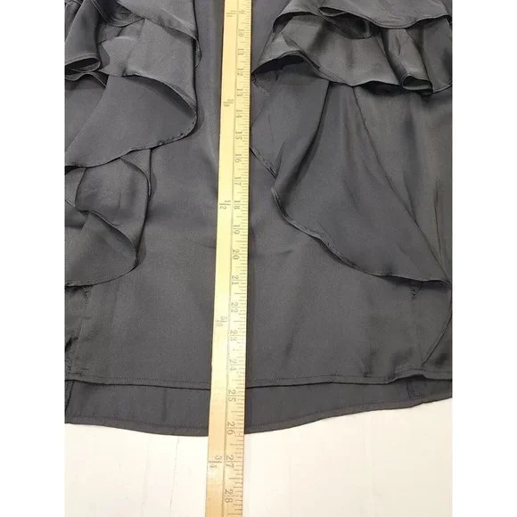 American Eagle Outfitters Womens Dress Mini Ruffle Black Strapless Size 8 - Picture 7 of 8